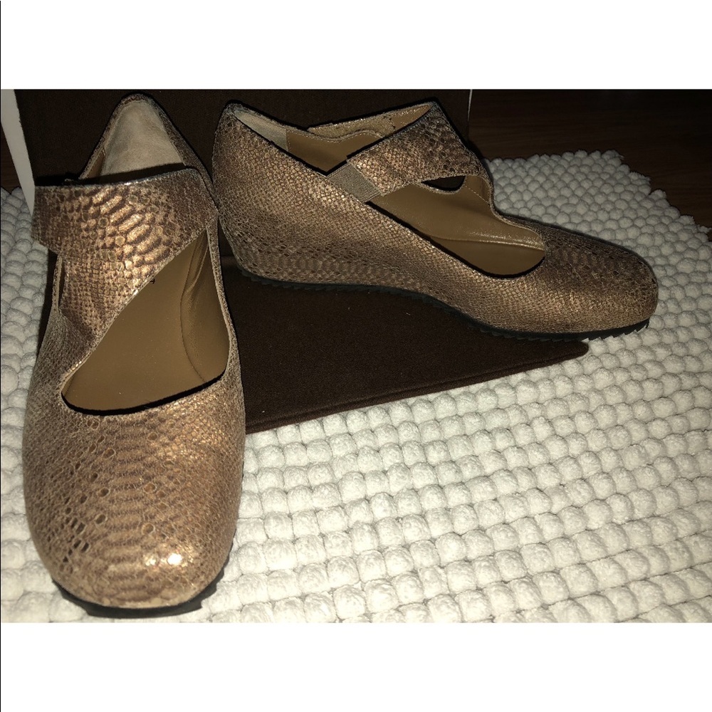 Bronze Anyi Lu snake skin shoes